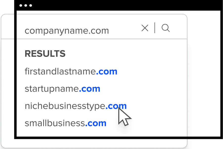 List of search results of .com domains