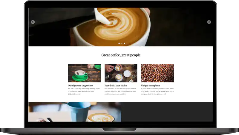 Website builder coffee template