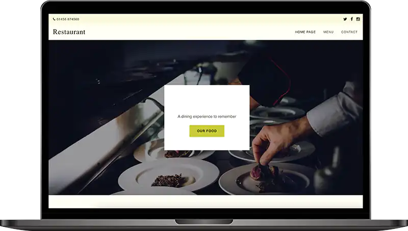 Website builder restaurant template